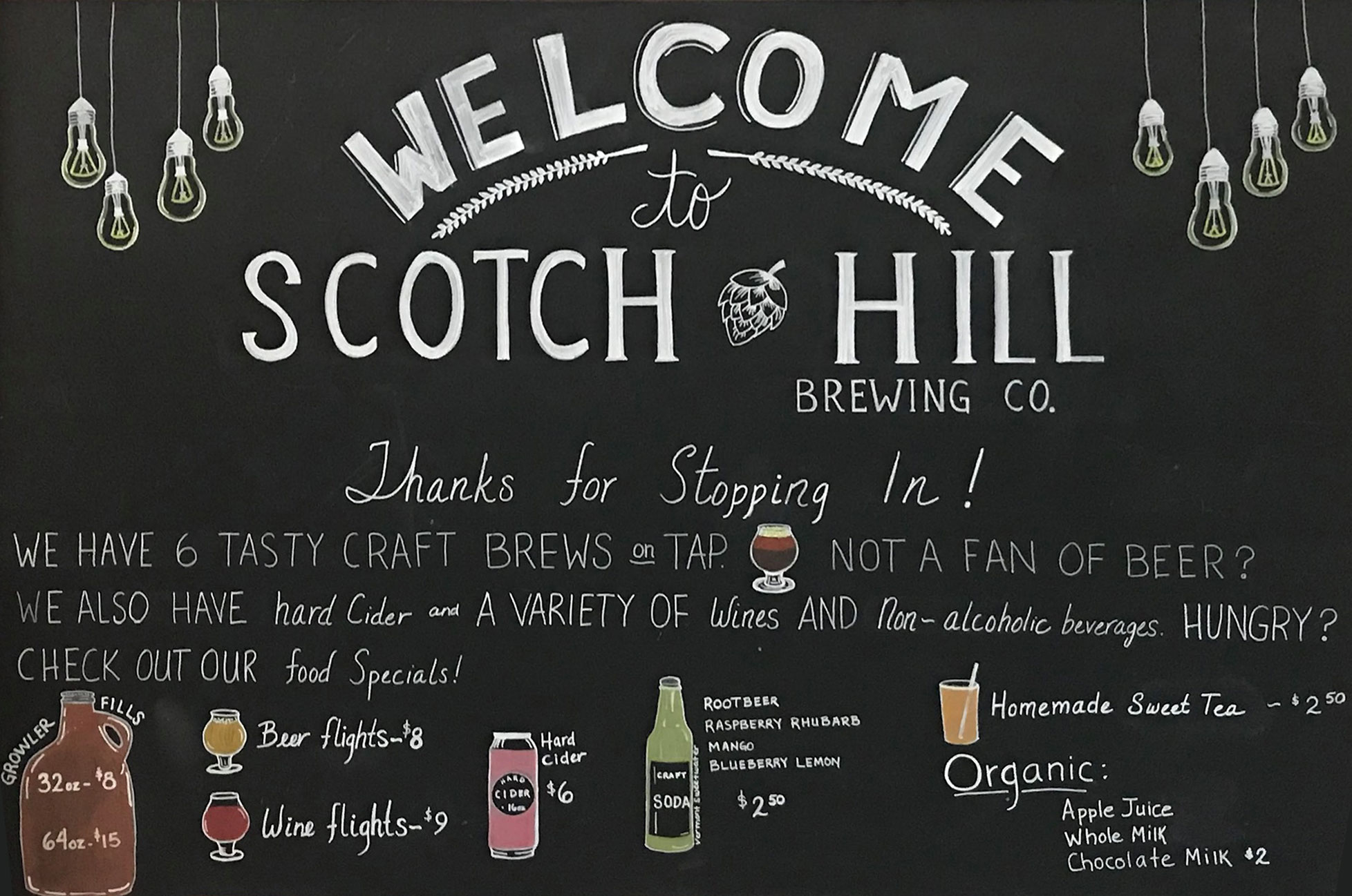 menu-beer-and-wine-scotch hill brewing